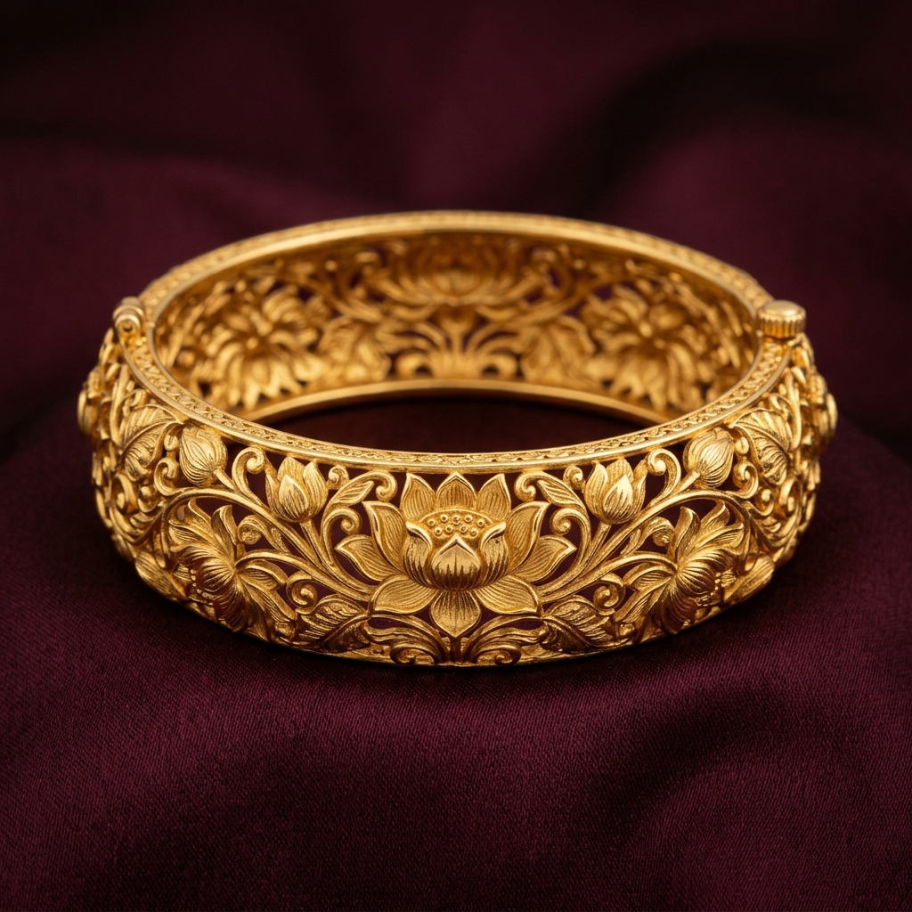 Golden Lotus Bangle